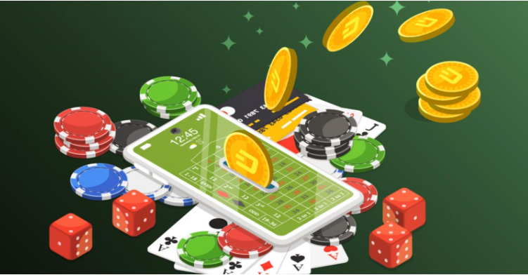 Illustration über Online-Casinos und Geldtransfer